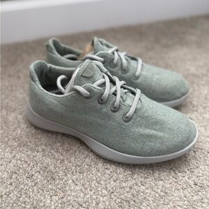 Mint Green Allbirds W9 Wool Runners Casual Sneakers